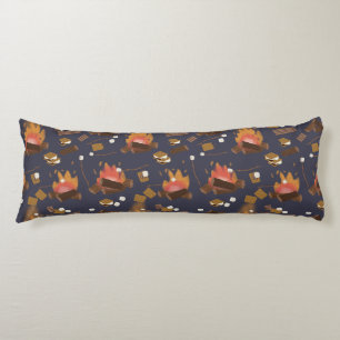 Coussins Longs Camping Fire Outdoor Adventure & Marshmallows