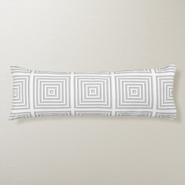 Coussins Longs Carré blanc géométrique (Devant)