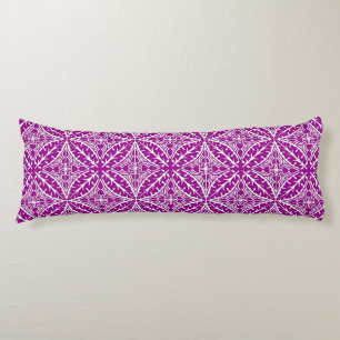 Coussins Longs Carreaux marocains - améthyste pourpre et blanc