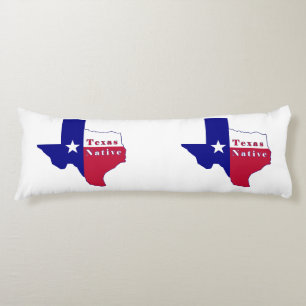 Coussins Longs Carte des drapeaux autochtones du Texas