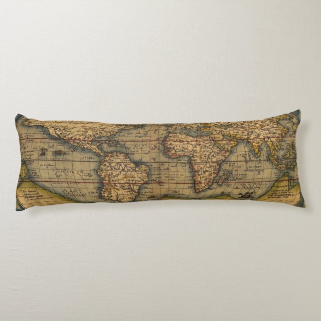 Coussins Longs Carte du monde Antique Ortelius Europe Voyage (Dos)
