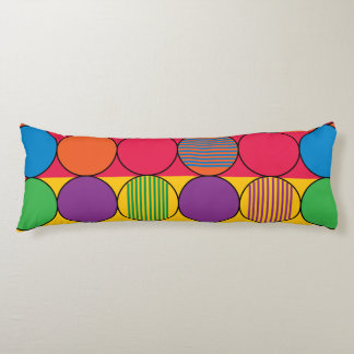 Coussins Longs Cercles brillamment colorés et rayures
