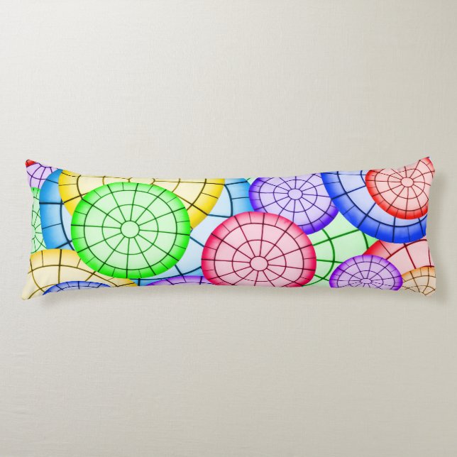 Coussins Longs Cercles concentriques arc-en-ciel vibrant (Devant)