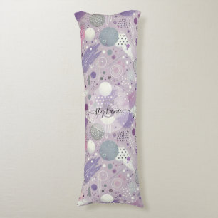 Coussins Longs Cercles violets Abstraits avec accents de bandes d