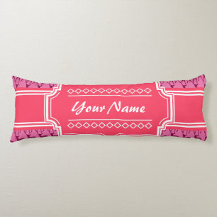 Coussins Longs Cerf rose chaud, Nom personnalisé N1