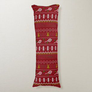 Coussins Longs Chandail de Noël de Tennis Motif tricoté Rouge Noë