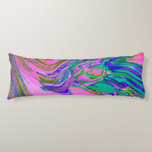 Coussins Longs Chartreuse Abstraite cool et Hot Pink Super Retro