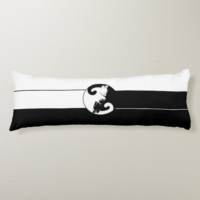 Coussins Longs Chat de Yin Yang (Devant)