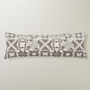 Coussins Longs Cheater Traditionnel Patchwork Stars Quilt Black