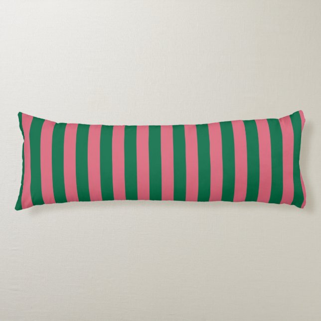 Coussins Longs Chérie Picket Rose Vert Bande (Devant)