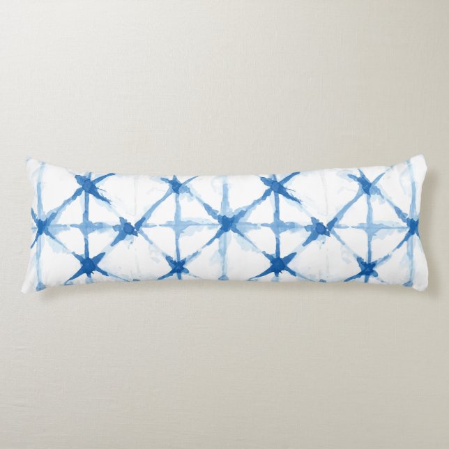 Coussins Longs Chevauchement Shibori Tie Dye Triangle Motif (Devant)