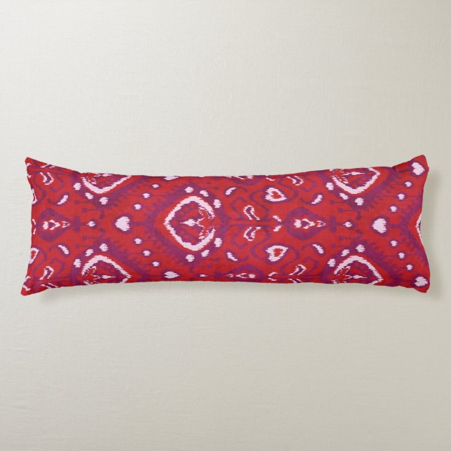 Coussins Longs Chic motifs tribaux kat rouge et violet (Devant)