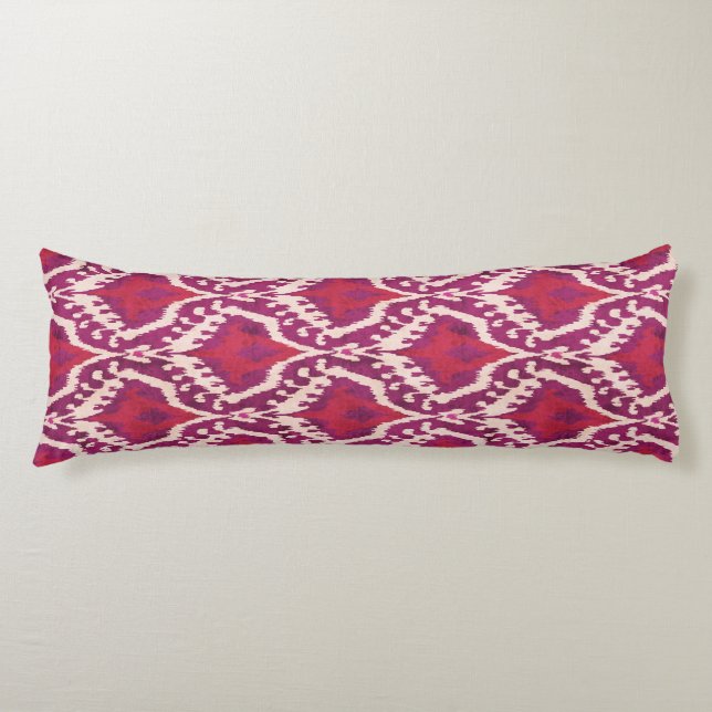 Coussins Longs Chic motifs tribaux kat rouge et violet (Devant)