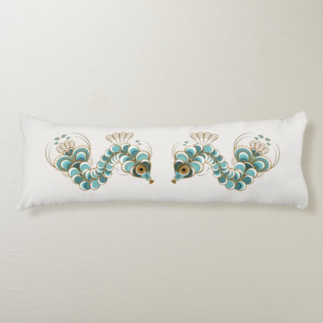 Coussins Longs Chimera - Peacock Seahorse Body Oreiller (Devant)