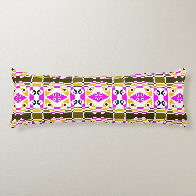 Coussins Longs Chintz bohème 41 Orange Olive Fuchsia rose (Devant)