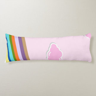 Coussins Longs ciels de barbe à papa rose avec arc-en-ciel