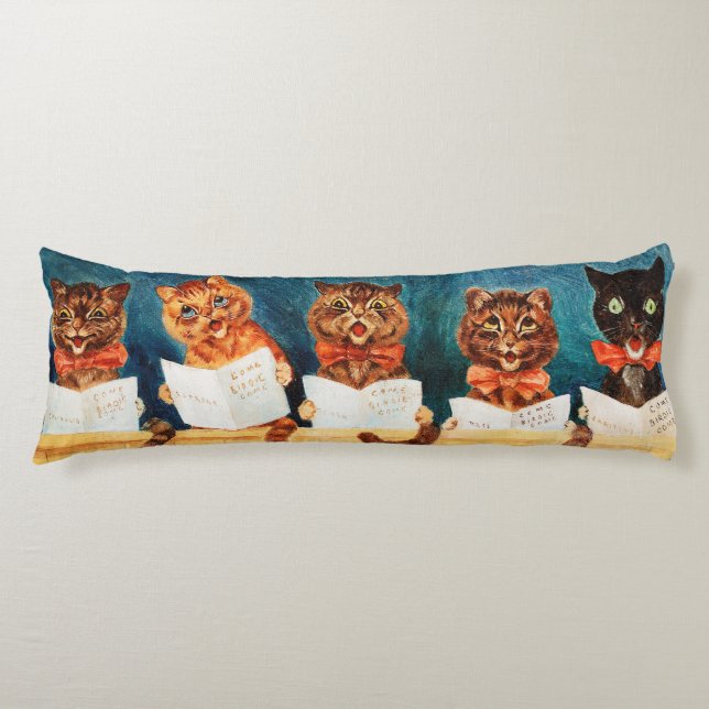Coussins Longs Cinq chats chanteurs, Louis Wain (Devant)