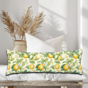 Coussins Longs Citrus aux fleurs de citron méditerranéen