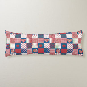 Coussins Longs Coeurs chic et Rose Faux Patchwork Body Oreiller