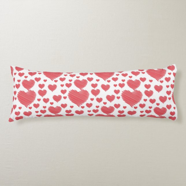 Coussins Longs Coeurs de scintillement (Devant)