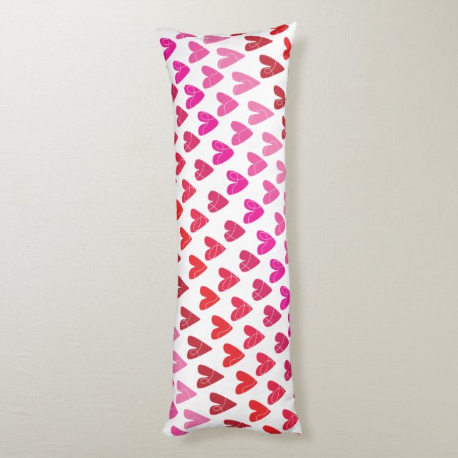 Coussins Longs Coeurs rouges et roses (Dos (Vertical))