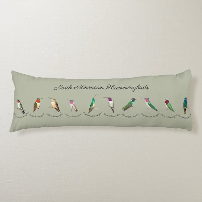 Coussins Longs Colibri nord-américain vert (Devant)