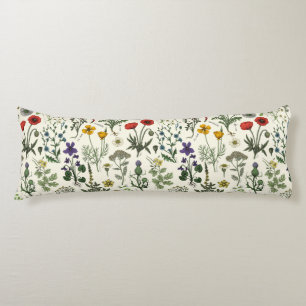 Coussins Longs Collage de fleurs sauvages