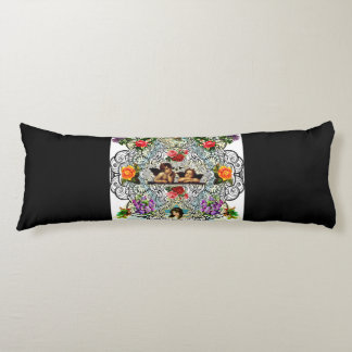 Coussins Longs Collage vintage Retro avec dentelle et fleurs