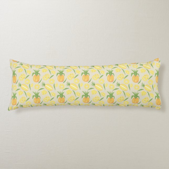 Coussins Longs Collection de Motifs de paniers de fruits - Ananas (Devant)