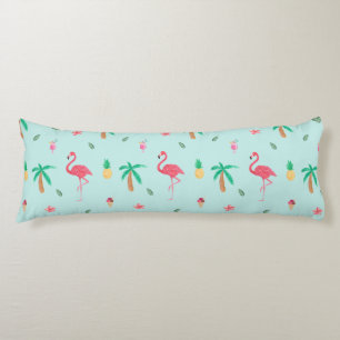 Coussins Longs Collection Flamant rose d'été Tropical Blue Room C