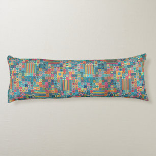Coussins Longs Conception abstraite colorée de motif de tuile