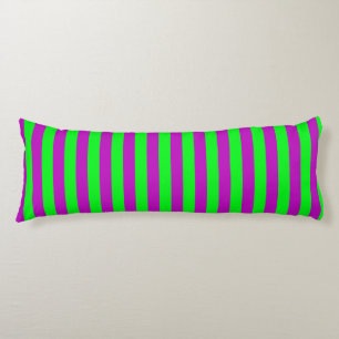 Coussins Longs Conception de bandes violettes et vertes
