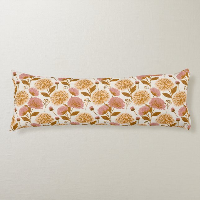 Coussins Longs Conception d'intérieur de jardin de chrysanthèmes  (Devant)