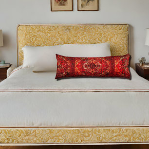Coussins Longs Conception orientale de couverture dans rouge