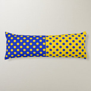 Coussins Longs Conception Pois demi-bleue Jaune
