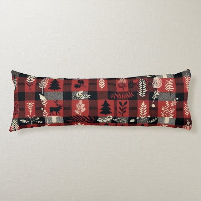 Coussins Longs Confort Cabine confortable - Plaid Buffalo rouge e (Devant)