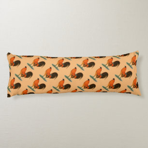 Coussins Longs Coq de combat Ginger Rouge
