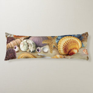 Coussins Longs Coques de mer sur la plage