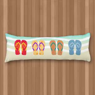Coussins Longs Couleur Eté Plage Flip Flops Corps Oreiller
