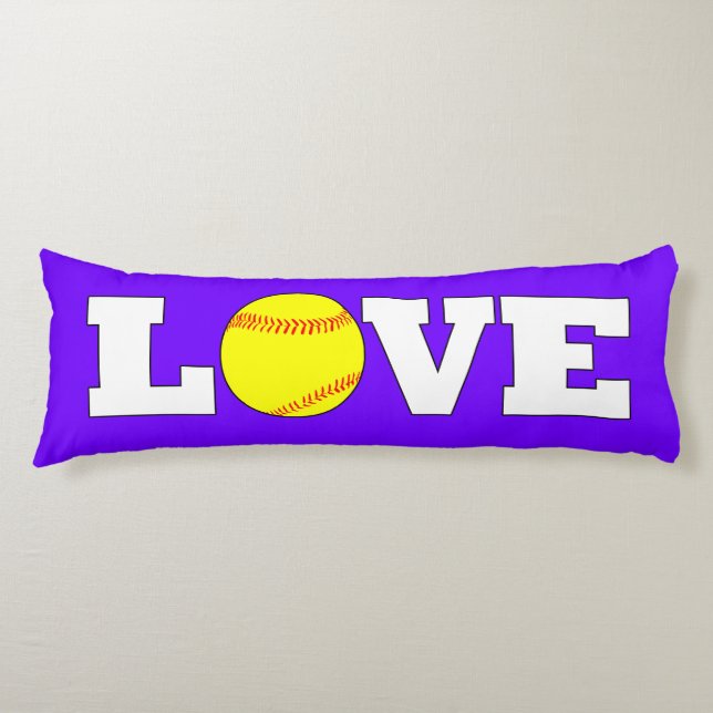 Coussins Longs Couleur Géante Couleur Fastpitch Softball LOVE Spo (Devant)