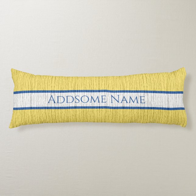 Coussins Longs Couleur solide Jaune Marine Bleu Motif moderne (Devant)