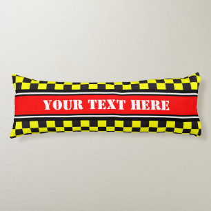 Coussins Longs Course de voiture / Motif d'échecs + votre backgr.