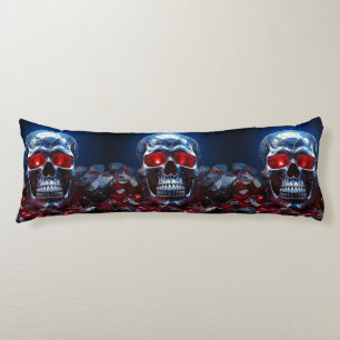 Coussins Longs Crâne cristal avec oreiller du corps Ruby Red Eyes