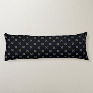 Coussins Longs Crochets bleu-gris sur noir