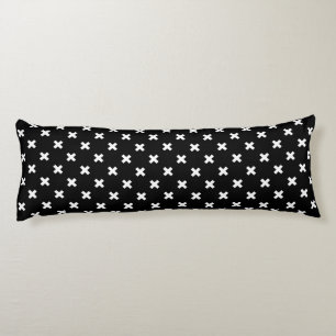 Coussins Longs Croix blanche sur le noir
