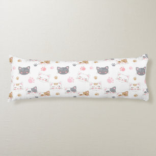 Coussins Longs Cute chat face chats souriants motif