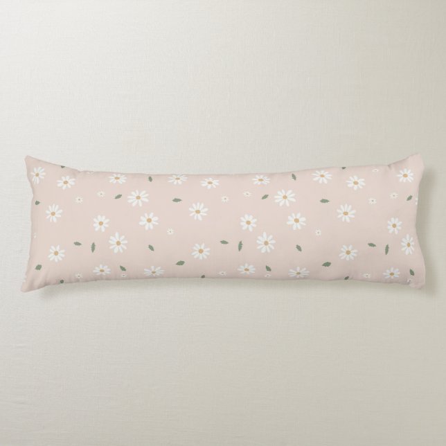 Coussins Longs Cute Daisies Floral Blossoms & Greenery (Devant)