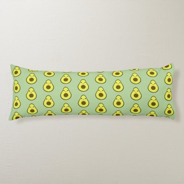 Coussins Longs Cute Kawaii Avocado (Devant)