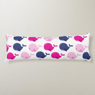 Coussins Longs Cute Whales, Pattern of Whales, Sea Animals