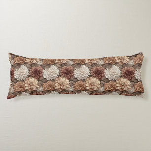 Coussins Longs Dahlias Floral Décor DIY Romantique Lit